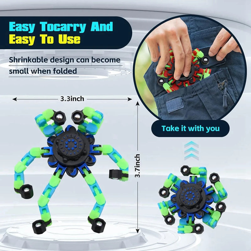 Spinner Fidget Deformável: Brinquedo Antiestresse para Diversão e Relaxamento