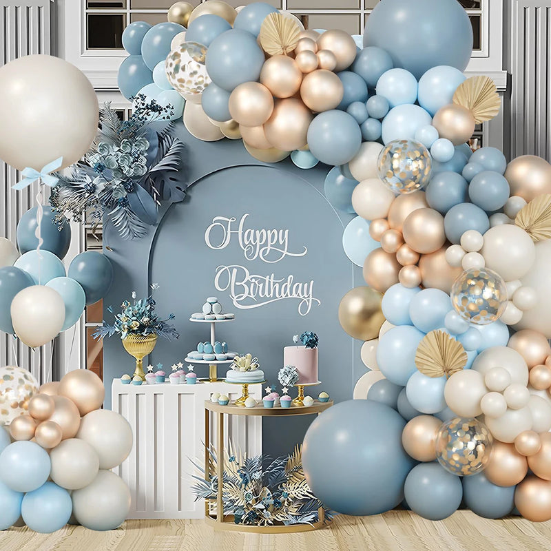 Kit de Arco de Balões Macaron Blue: Decoração Encantadora para Celebrações Especiais