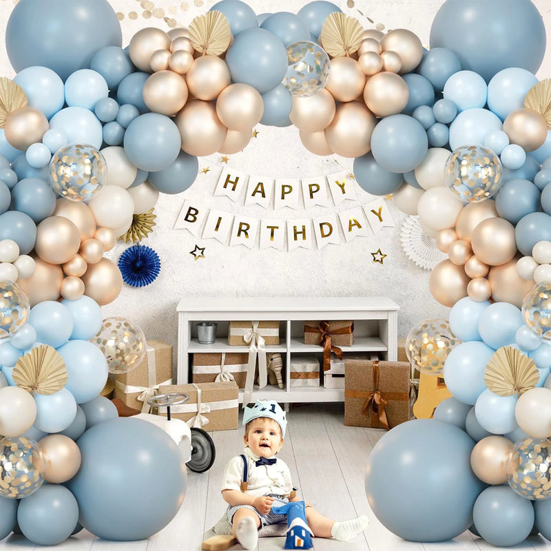 Kit de Arco de Balões Macaron Blue: Decoração Encantadora para Celebrações Especiais